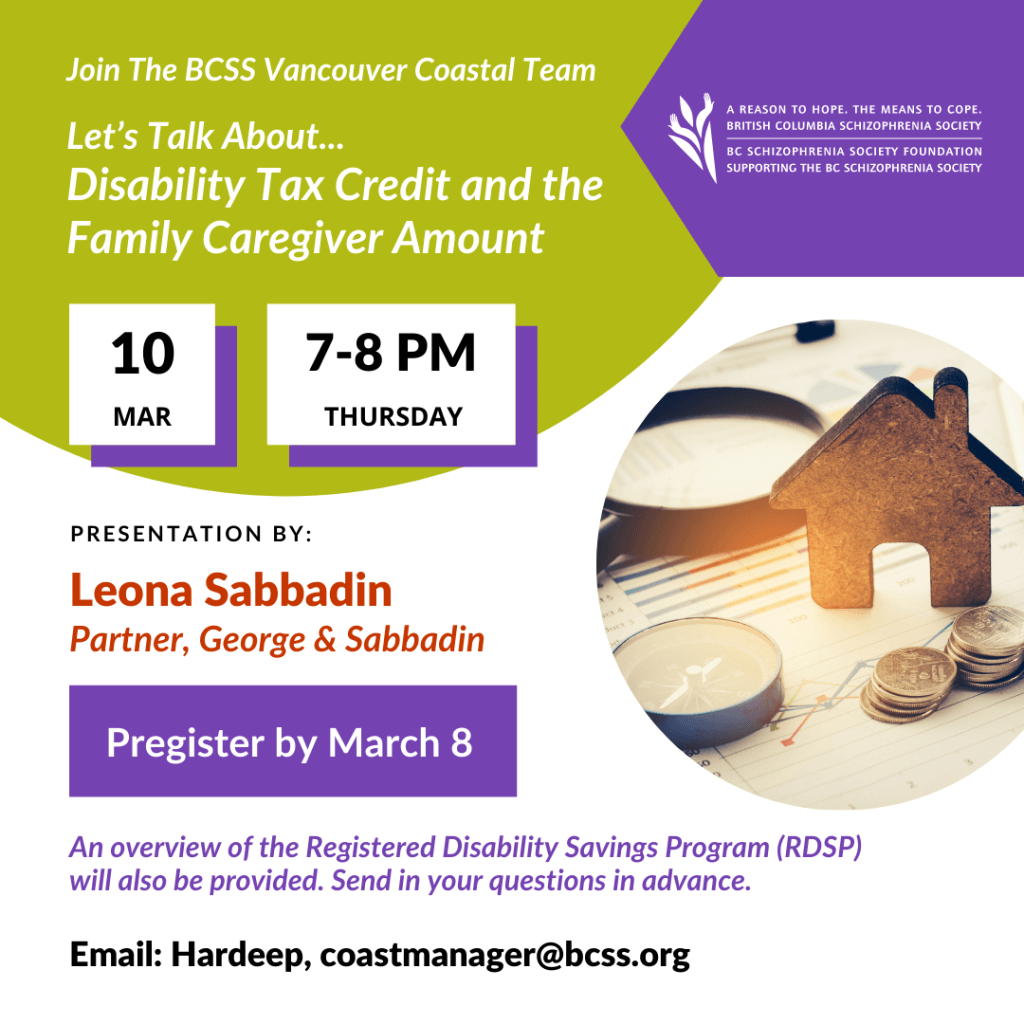 Disability tax credit event poster - BCSS coastal team